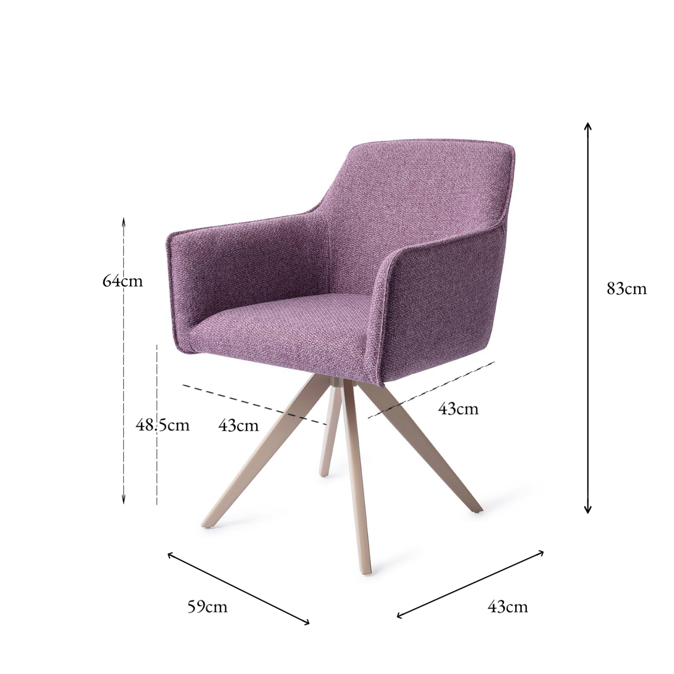 Hofu Dining Chair Violet Daisy Turn Beige