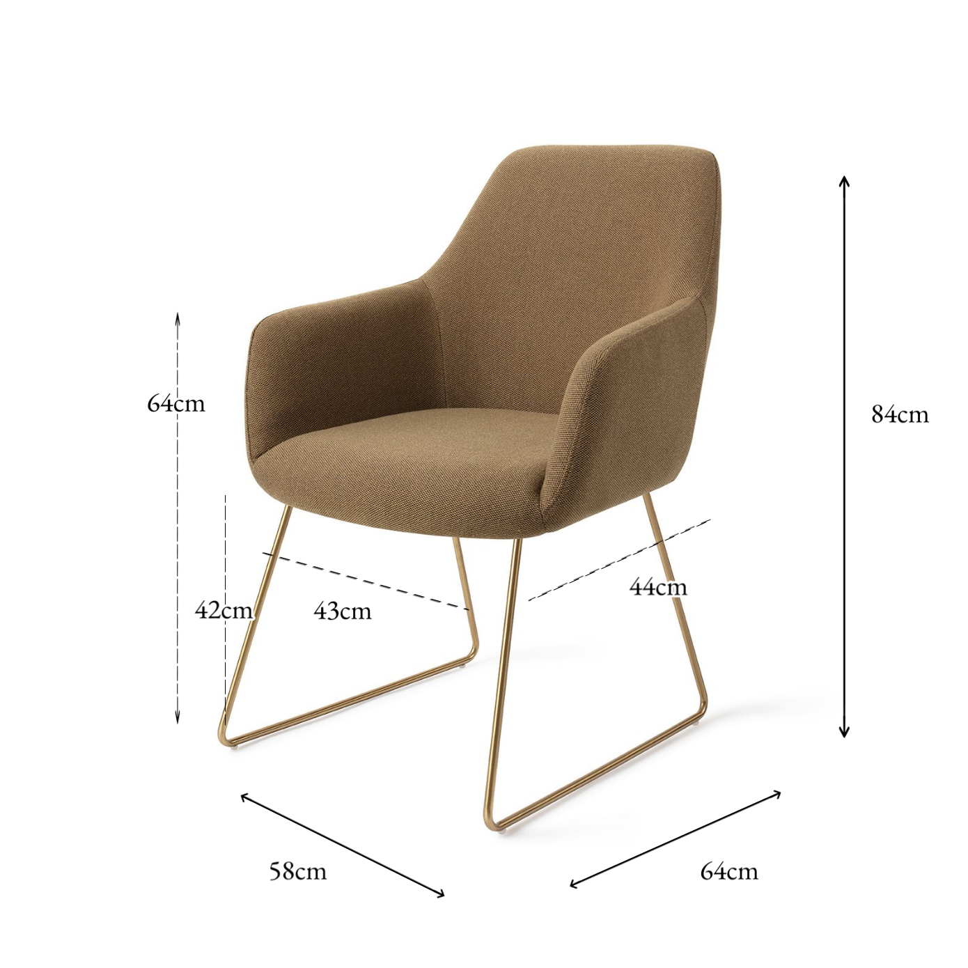 Hiroo Dining Chair Willow Slide Gold