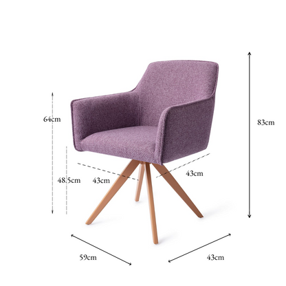 Hofu Dining Chair Violet Daisy Turn Peach