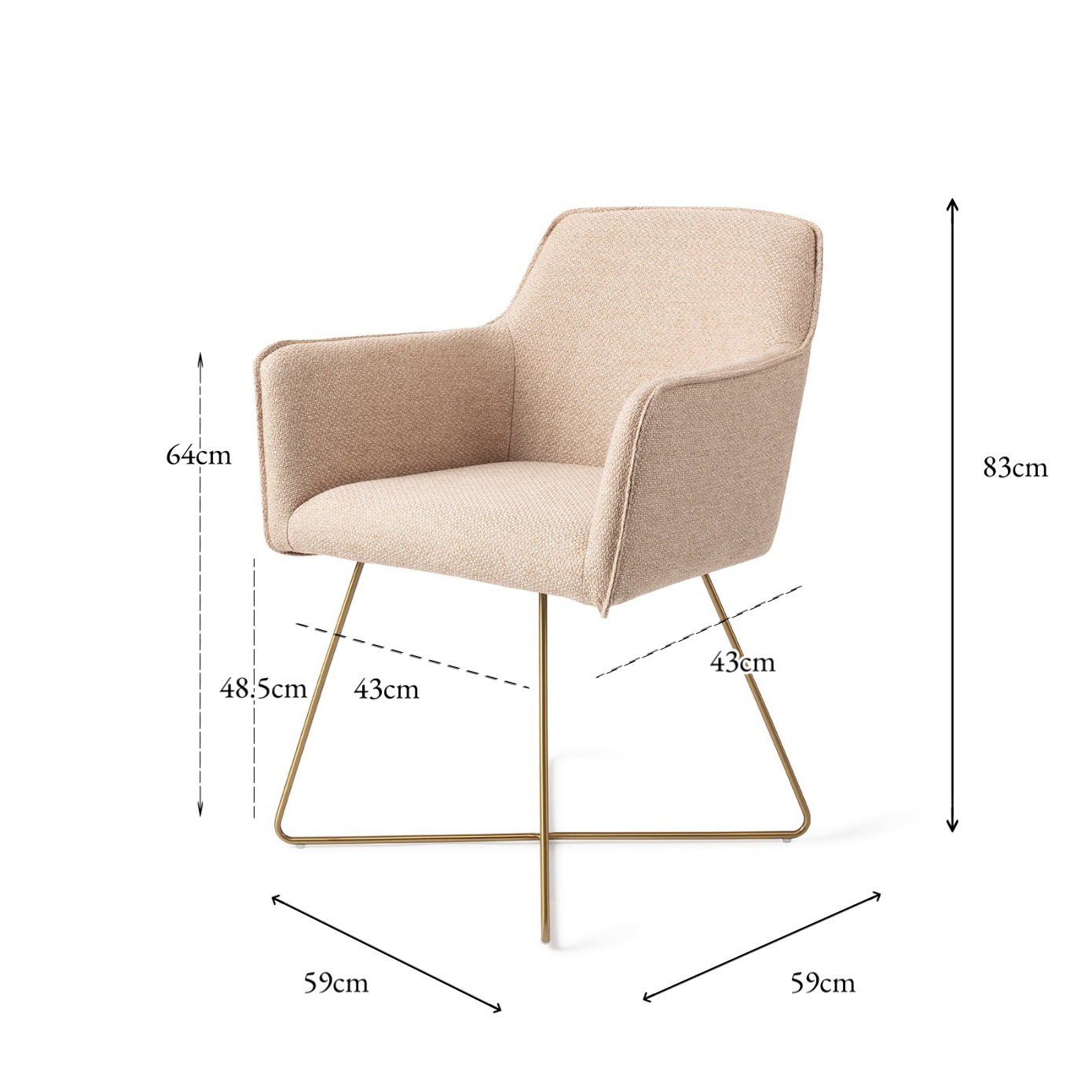 Hofu Dining Chair Wild Walnut Cross Gold