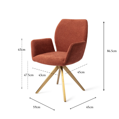 Misaki Dining Chair Cosy Copper Turn Gold