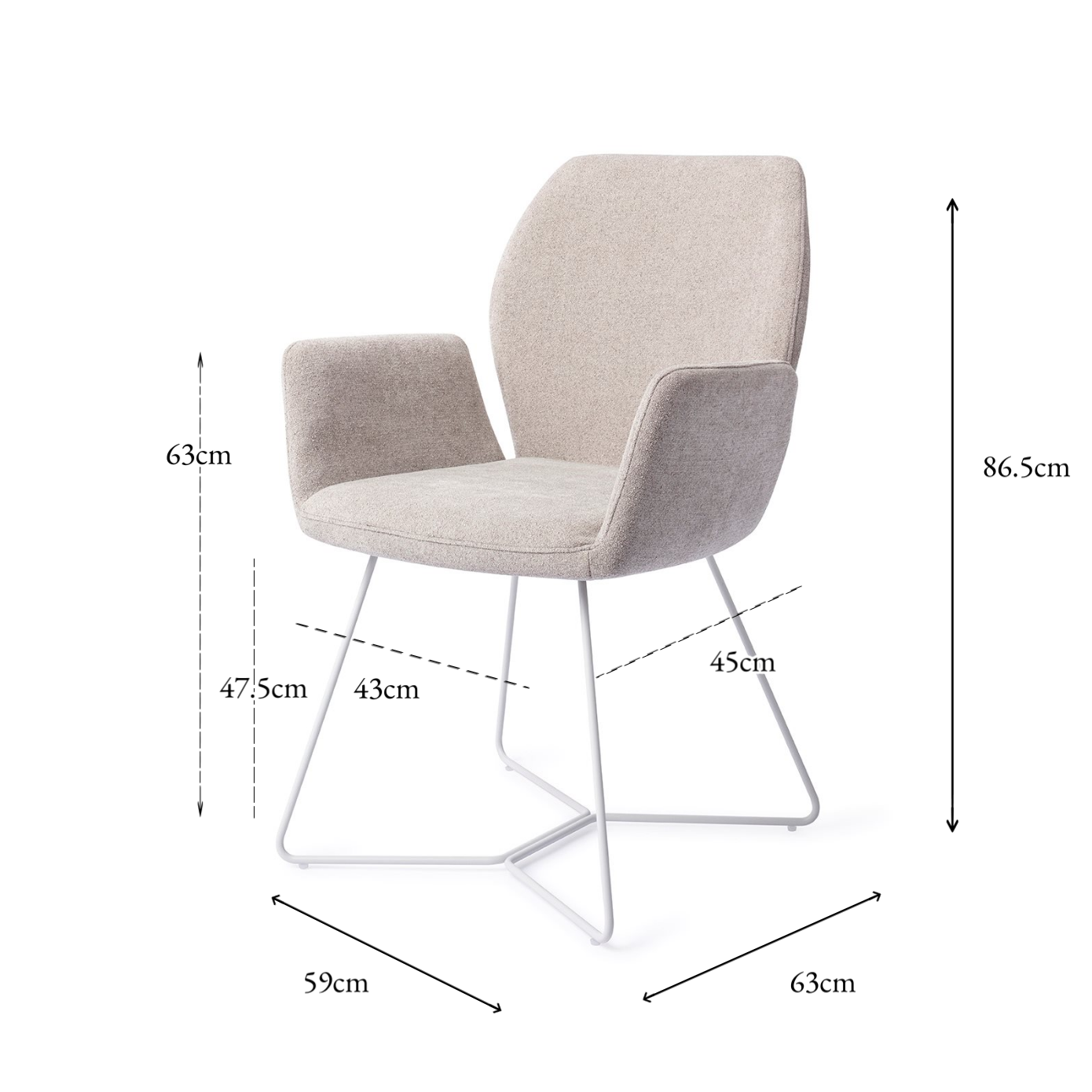 Misaki Dining Chair Pretty Plaster Beehive White