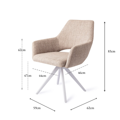 Yanai Dining Chair Biscuit Beach Turn White