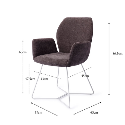 Misaki Dining Chair Almost Black Beehive White