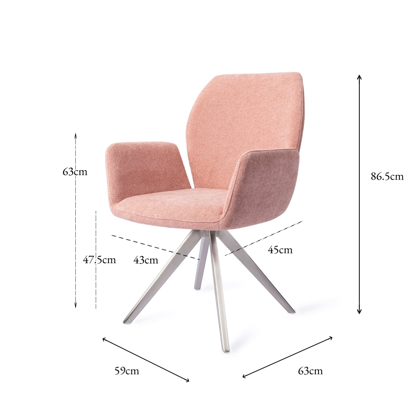 Misaki Dining Chair Anemone Turn Steel