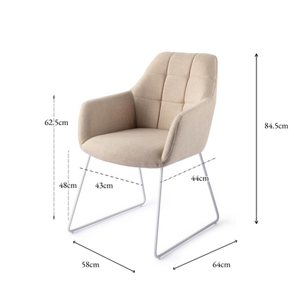 Noto Dining Chair Overnight Oats Slide White