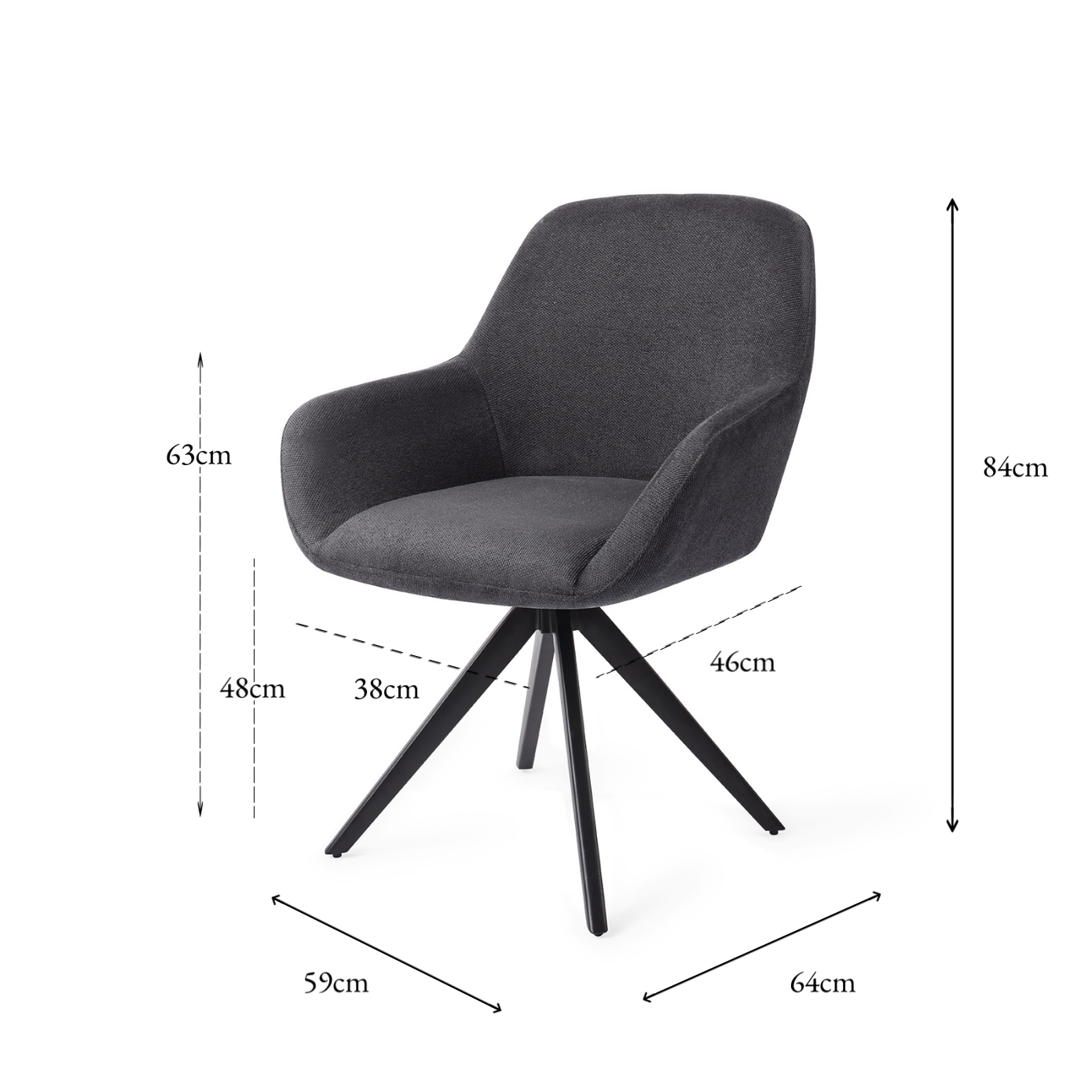 Kushi Dining Chair Black-Out Turn Black