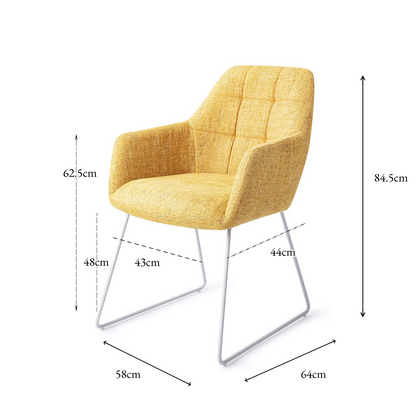 Noto Dining Chair Bumble Bee Slide White