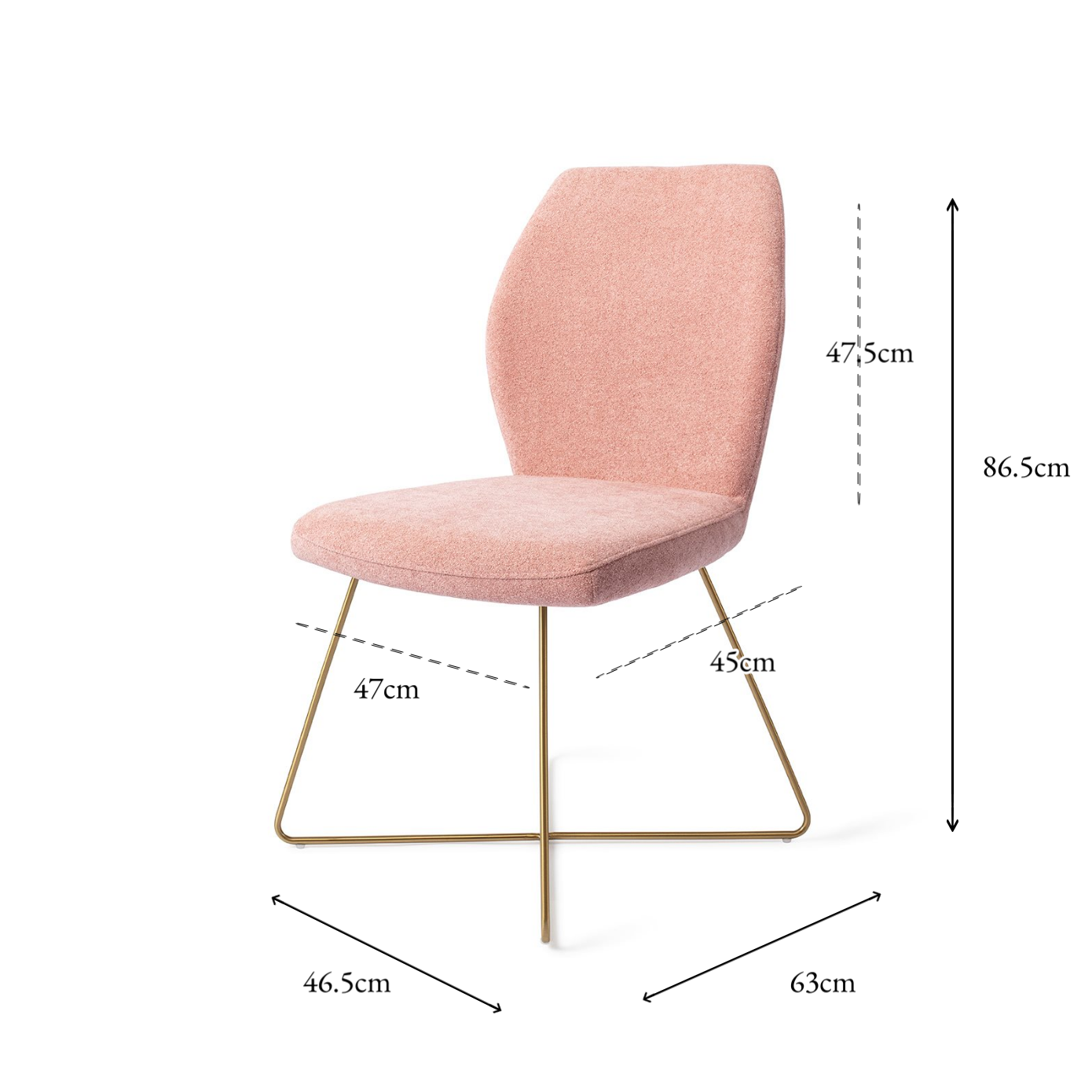 Ikata Dining Chair Anemone Cross Gold