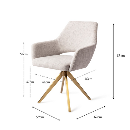 Yanai Dining Chair Pigeon Turn Gold