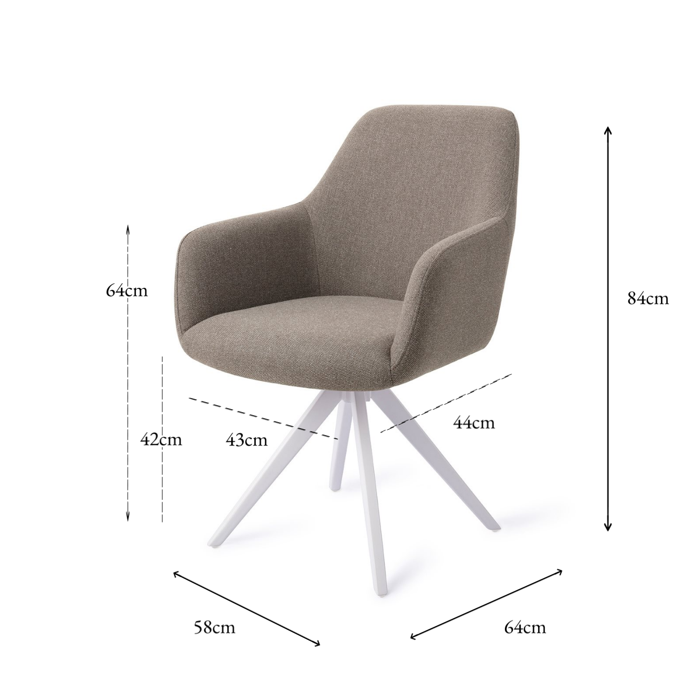 Hiroo Dining Chair Foggy Fusion Turn White