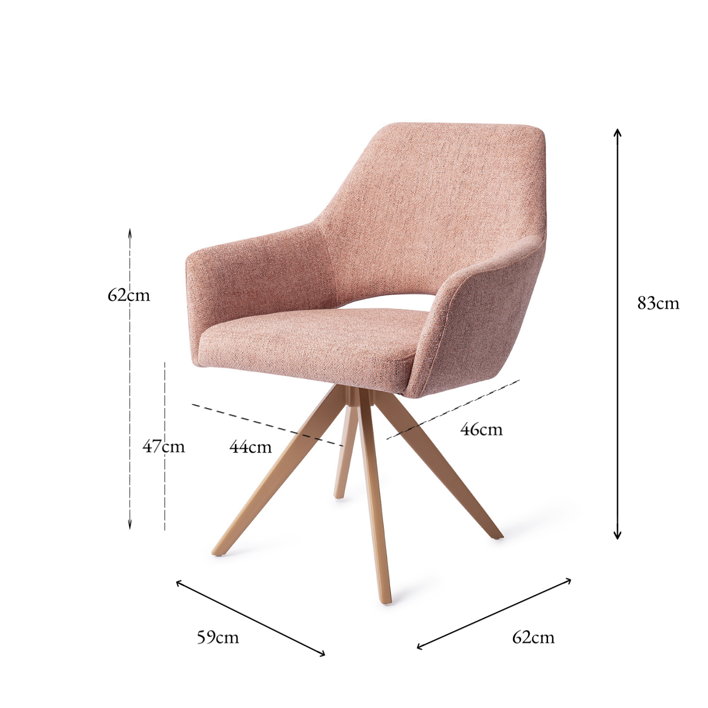 Yanai Dining Chair Pink Punch Turn Peach