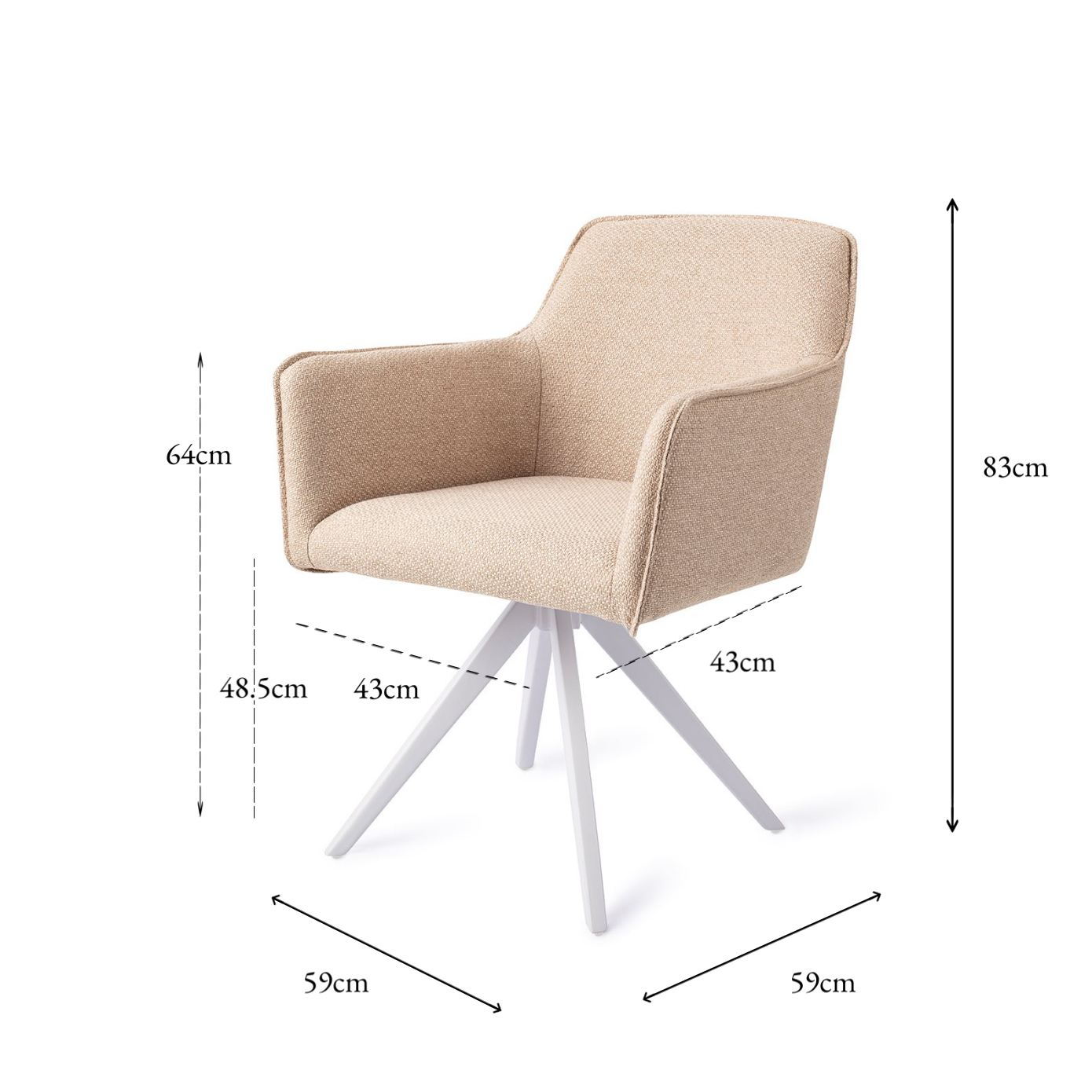 Hofu Dining Chair Wild Walnut Turn White