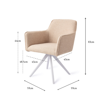 Hofu Dining Chair Wild Walnut Turn White