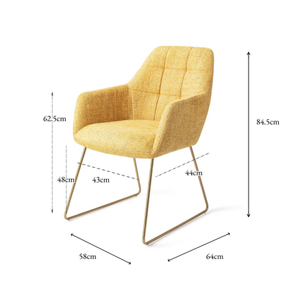 Noto Dining Chair Bumble Bee Slide Gold