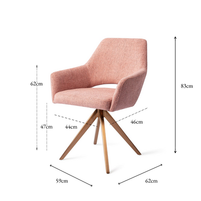 Yanai Dining Chair Pink Punch Turn Rose