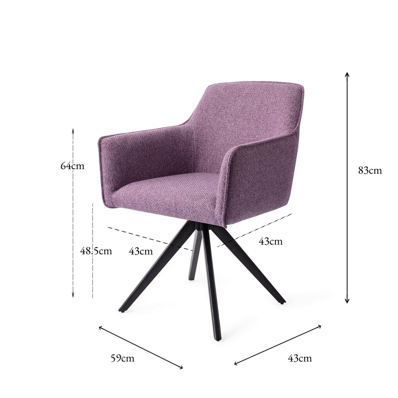 Hofu Dining Chair Violet Daisy Turn Black