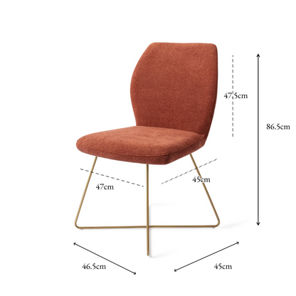 Ikata Dining Chair Cosy Copper Cross Gold