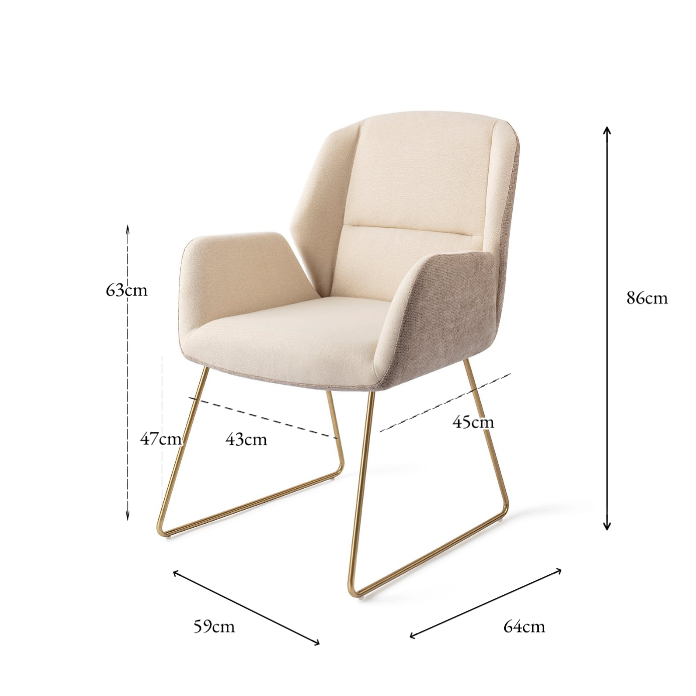 Myoko Dining Chair Sandy Hill Slide Gold