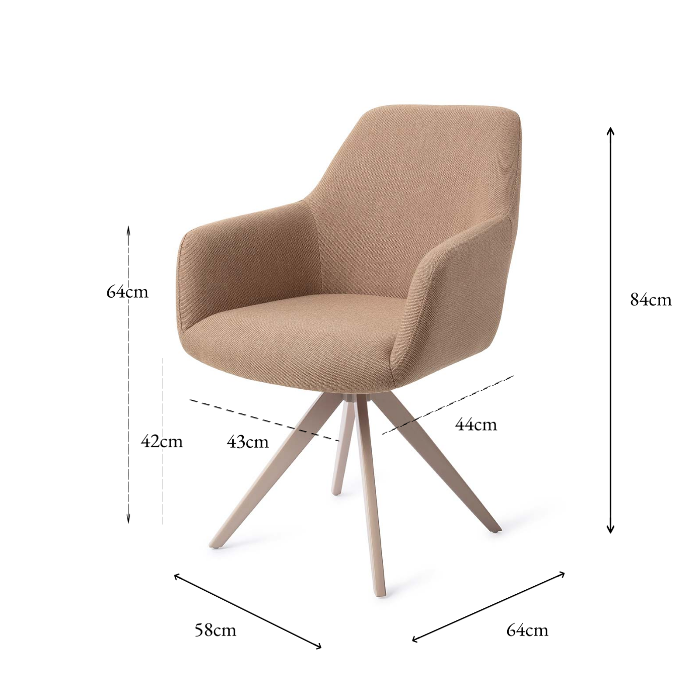 Hiroo Dining Chair Whisper Wheat Turn Beige