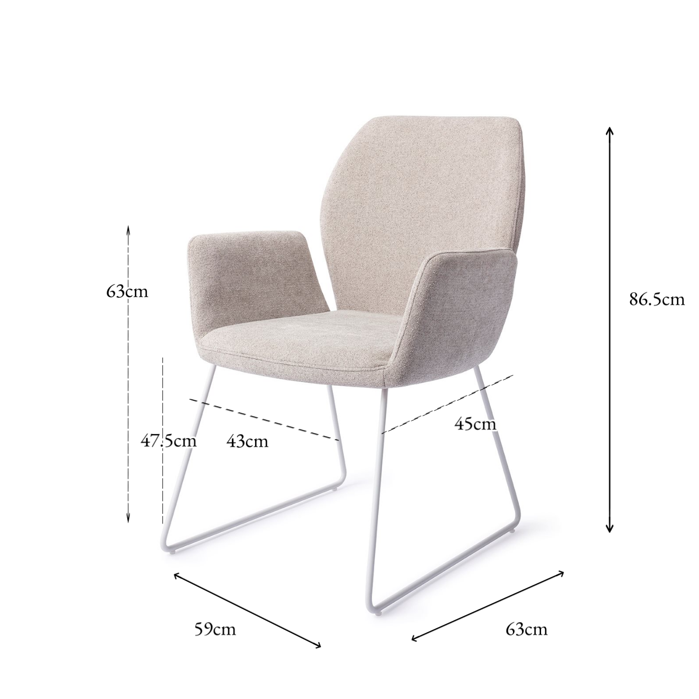 Misaki Dining Chair Pretty Plaster Slide White