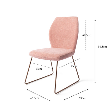 Ikata Dining Chair Anemone Slide Rose