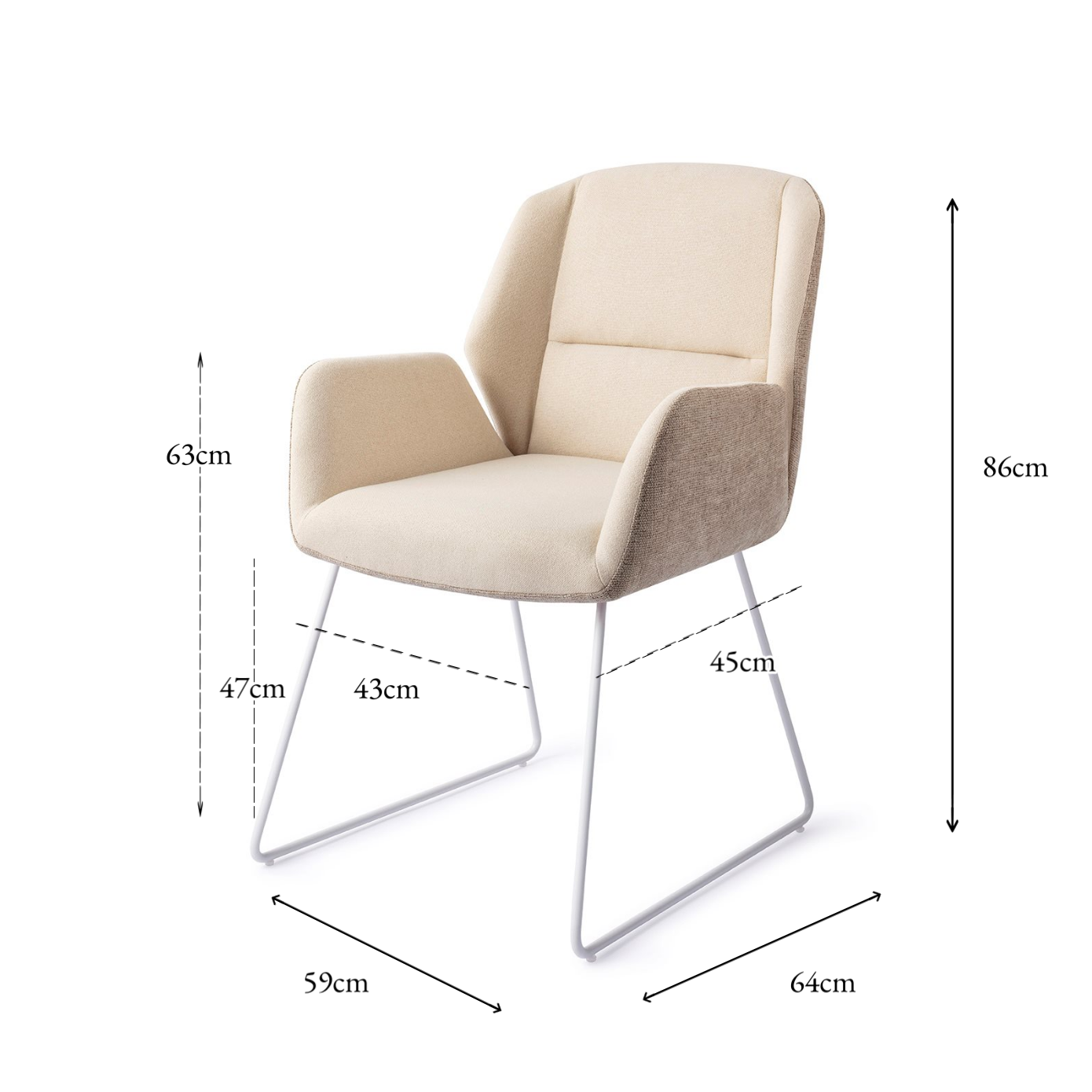 Myoko Dining Chair Sandy Hill Slide White