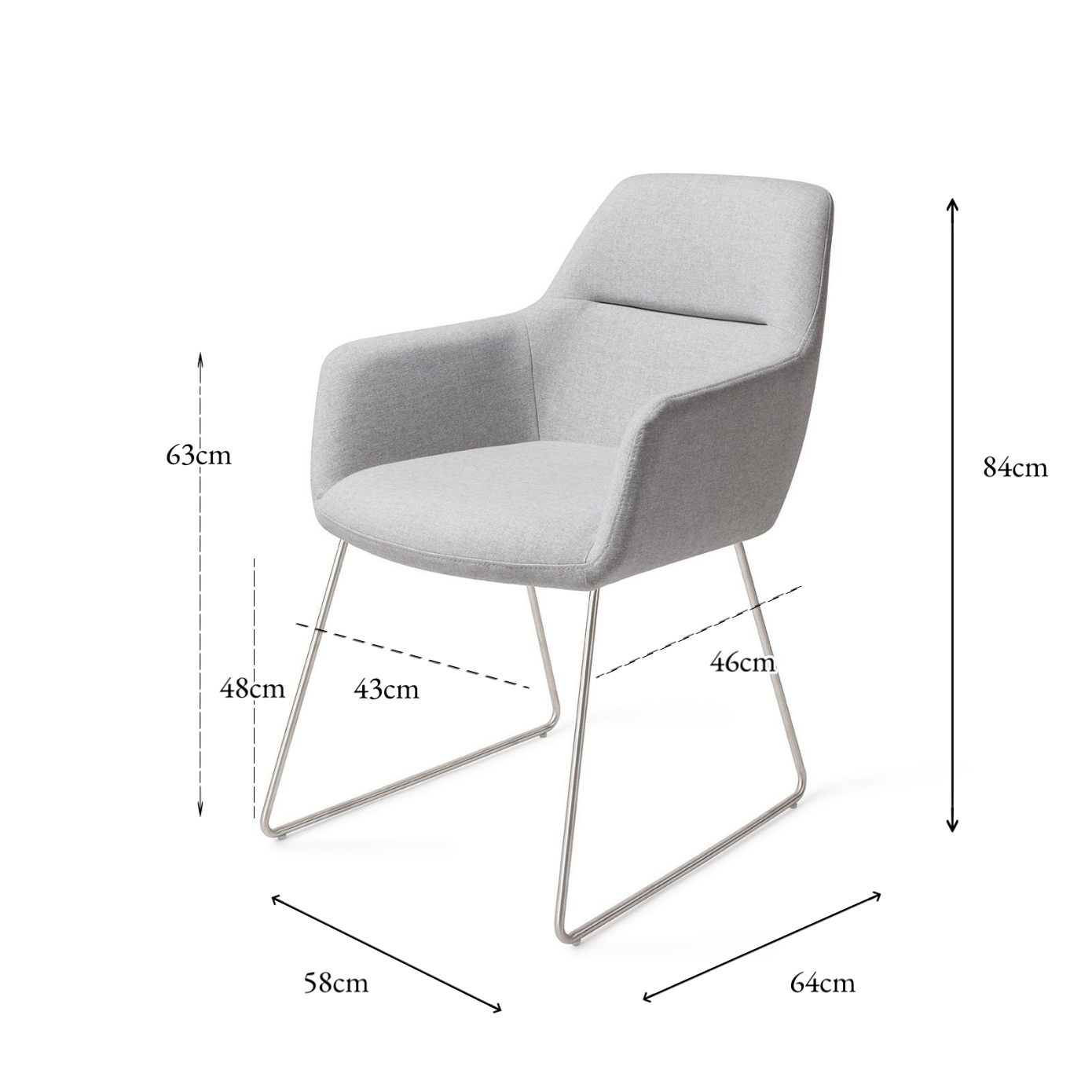 Kinko Dining Chair Cloud Slide Steel