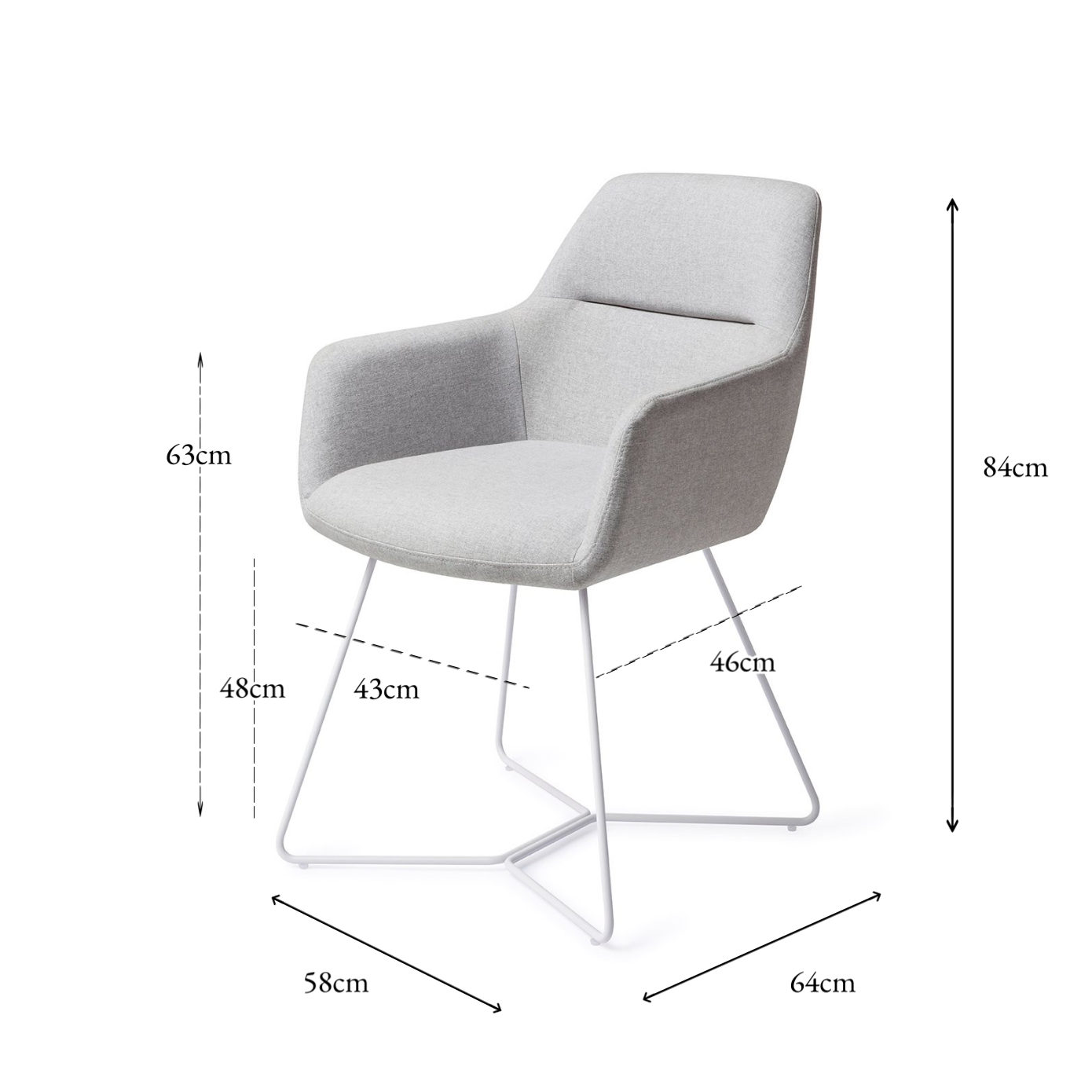 Kinko Dining Chair Cloud Beehive White