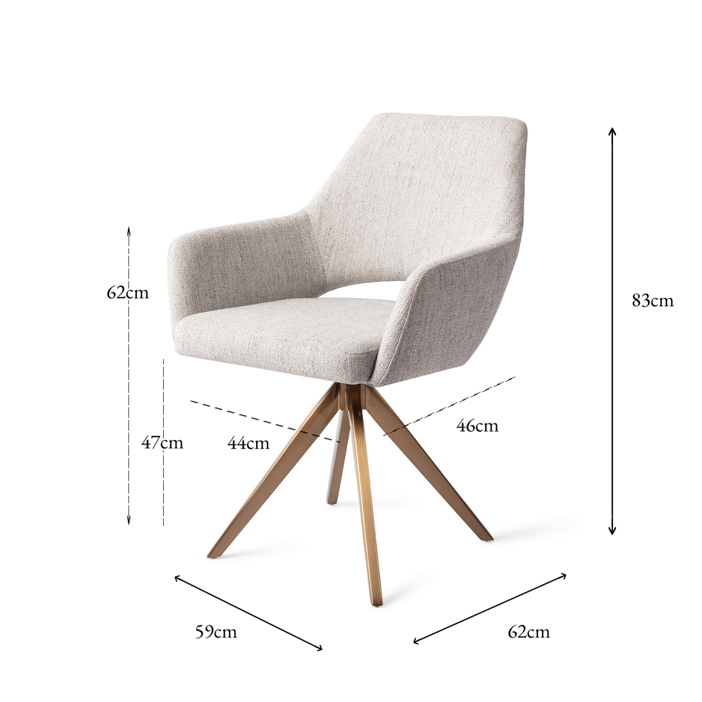 Yanai Dining Chair Pigeon Turn Rose