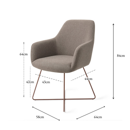 Hiroo Dining Chair Foggy Fusion Cross Rose