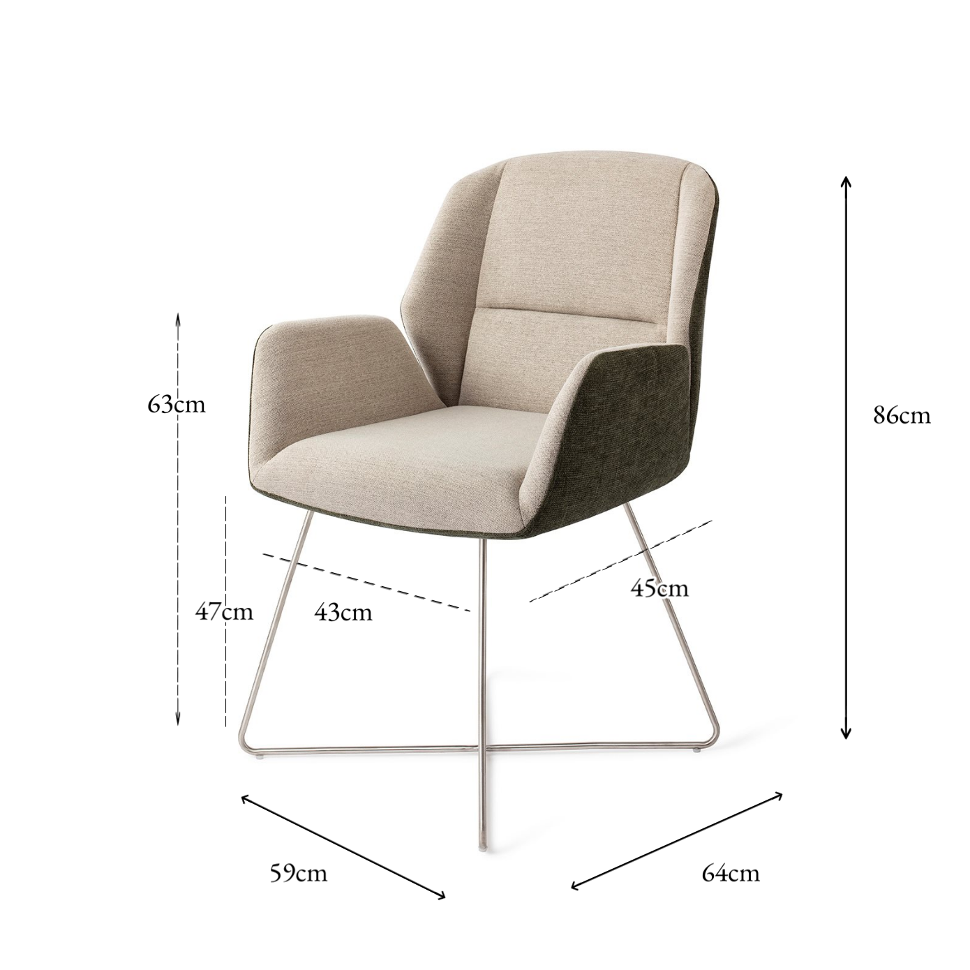 Myoko Dining Chair Popeye Cross Steel