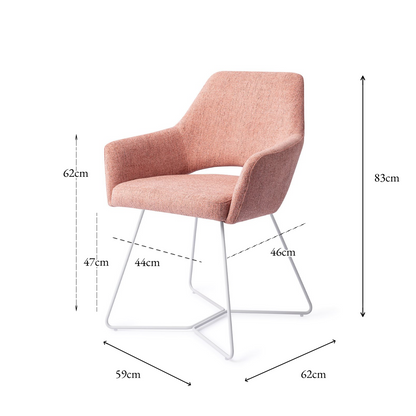 Yanai Dining Chair Pink Punch Beehive White