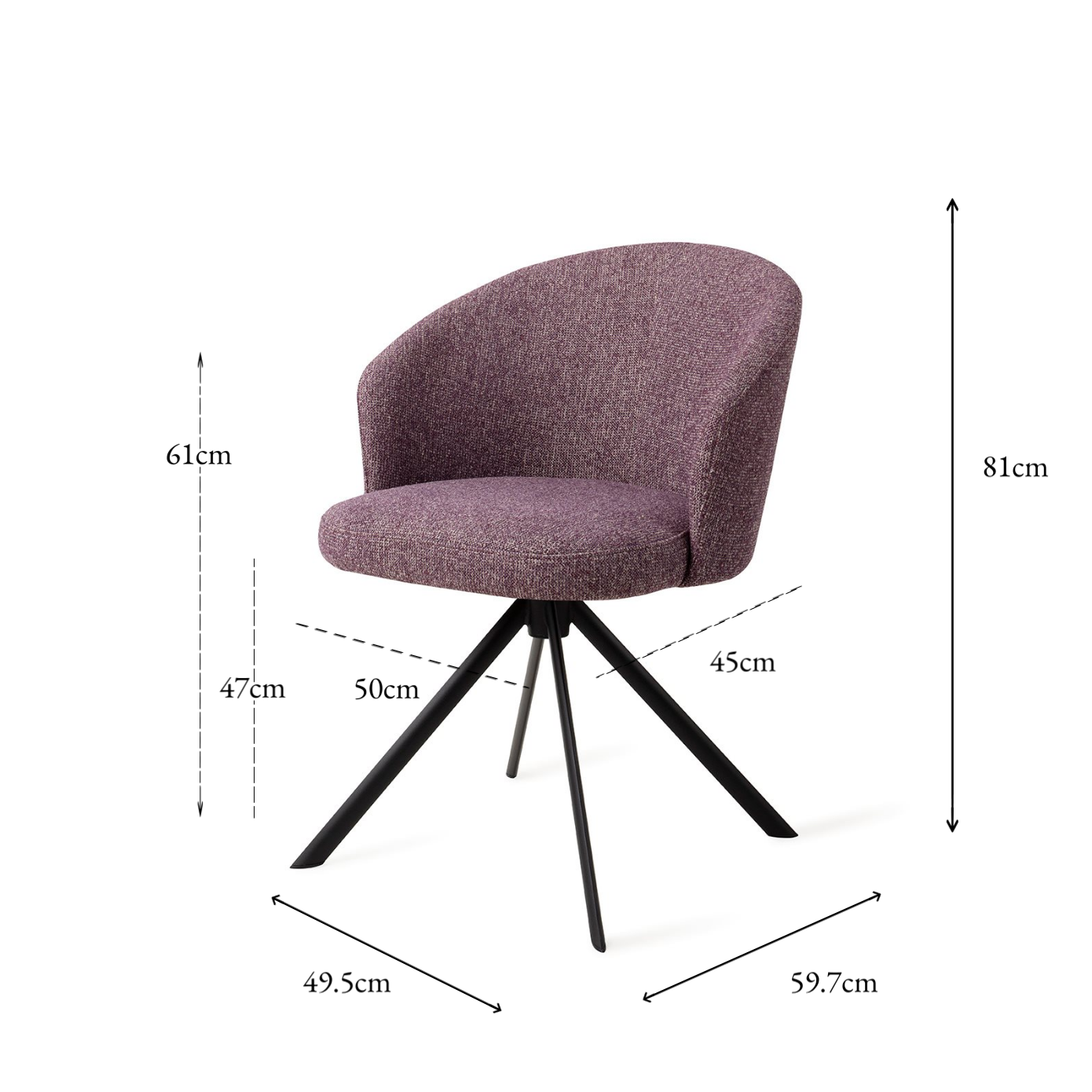 Niimi Dining Chair Perfect Plum Revolve Black