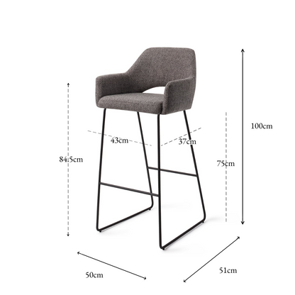 Yanai Bar Chair Amazing Grey Slide Bar (75 cm)