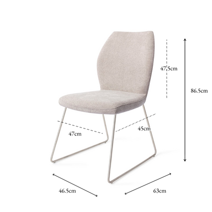 Ikata Dining Chair Pretty Plaster Slide Steel