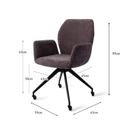 Misaki Dining Chair Almost Black Glide Black