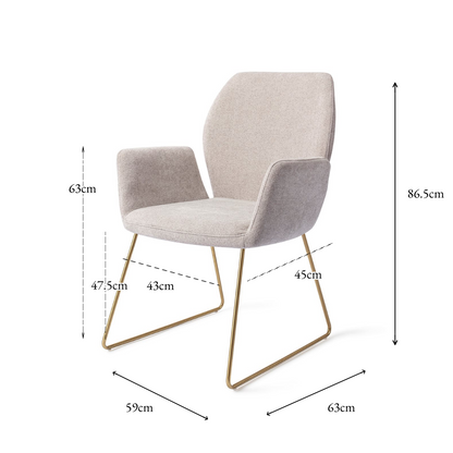 Misaki Dining Chair Pretty Plaster Slide Gold