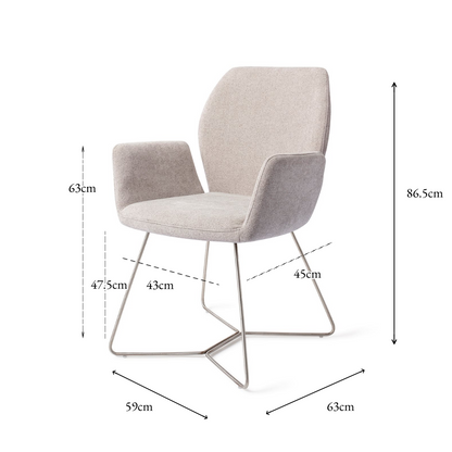 Misaki Dining Chair Pretty Plaster Beehive Steel