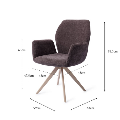 Misaki Dining Chair Almost Black Turn Beige