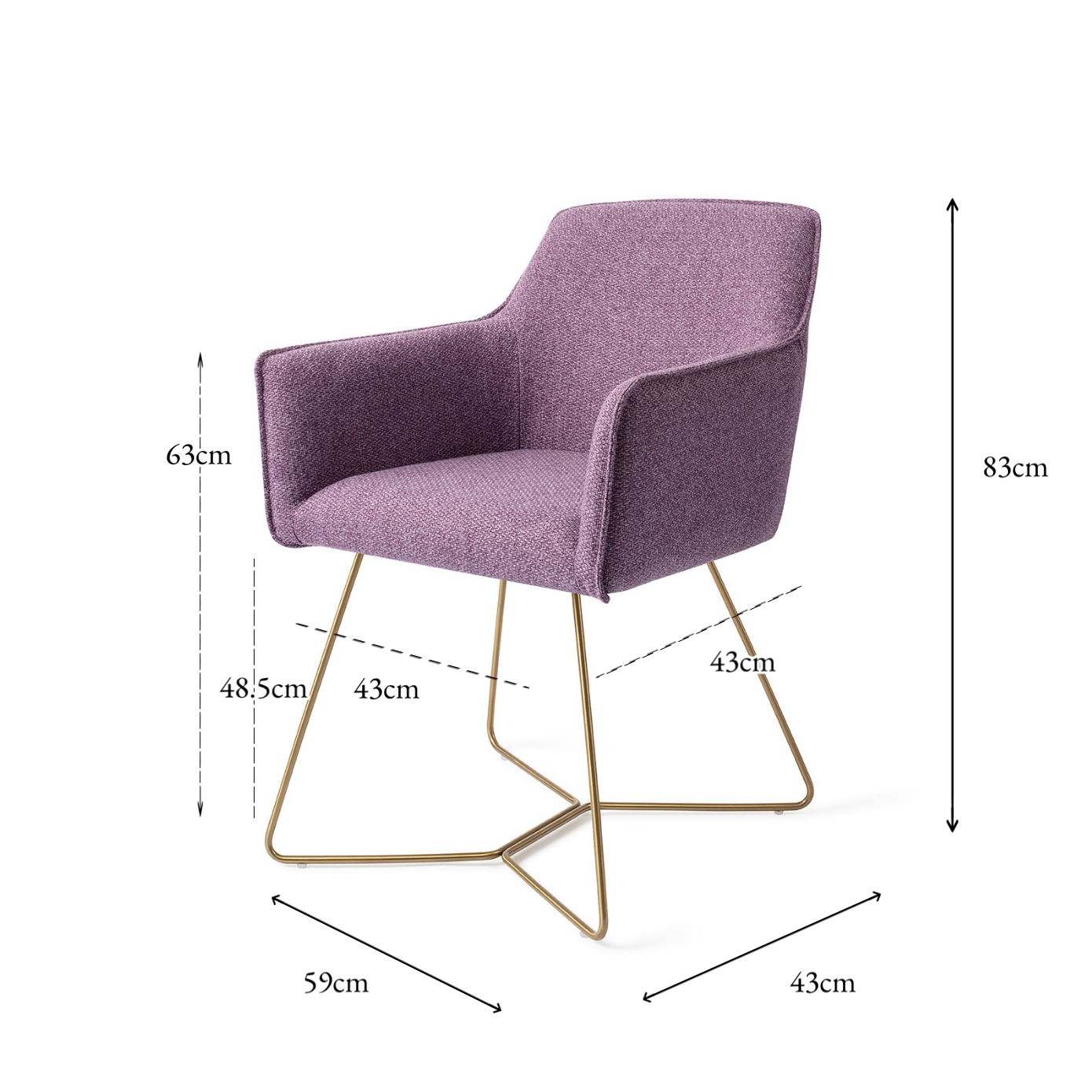 Hofu Dining Chair Violet Daisy Beehive Gold