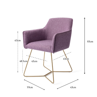 Hofu Dining Chair Violet Daisy Beehive Gold