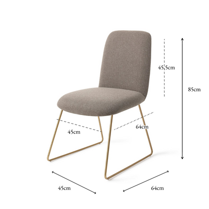 Taiwa Dining Chair Foggy Fusion Slide Gold