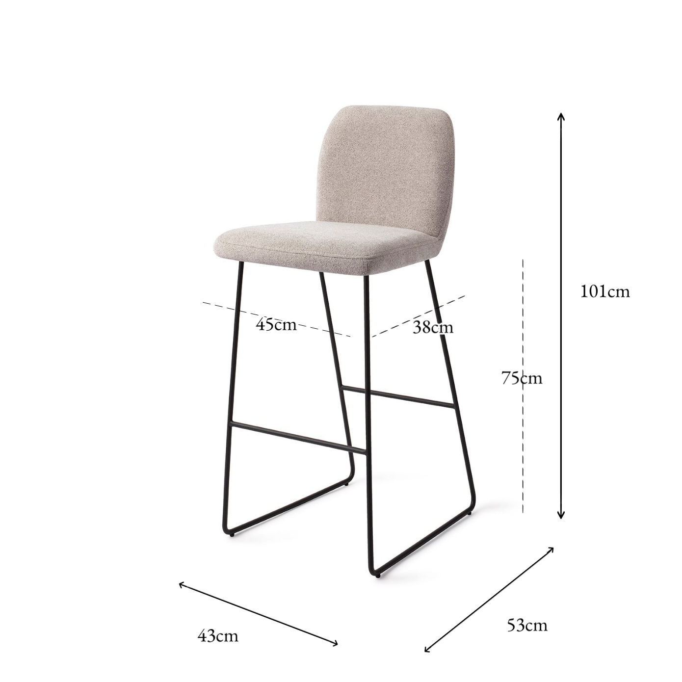 Ikata Bar Chair Pretty Plaster Slide Bar (75 cm)