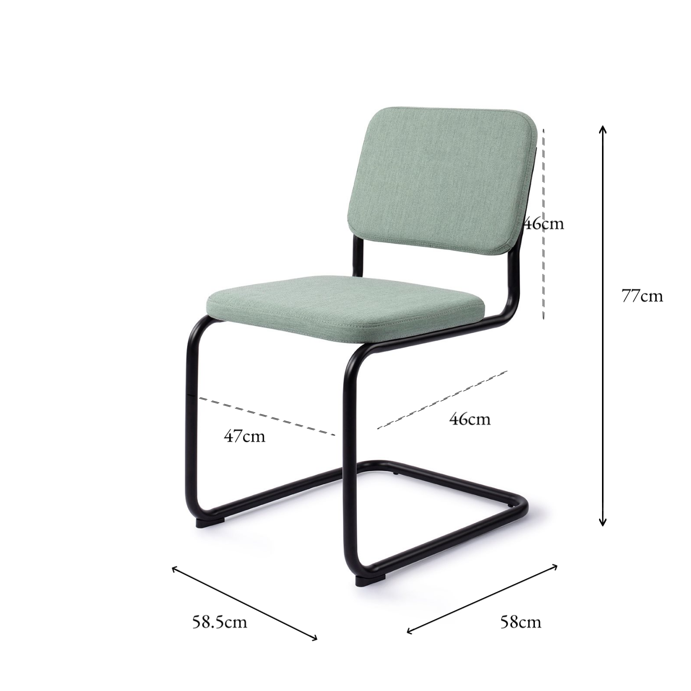 Mugi Dining Chair Spearmint  Black