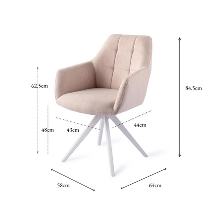 Noto Dining Chair Petal Pink Turn White