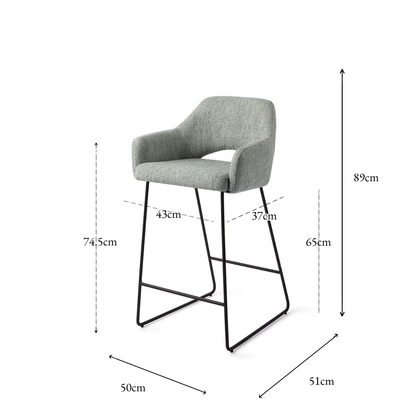 Yanai Bar Chair Soft Sage Slide Counter (65 cm)