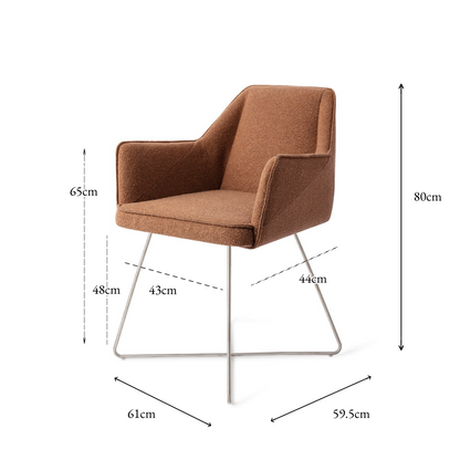 Tome Dining Chair Cinnamon Bun Cross Steel