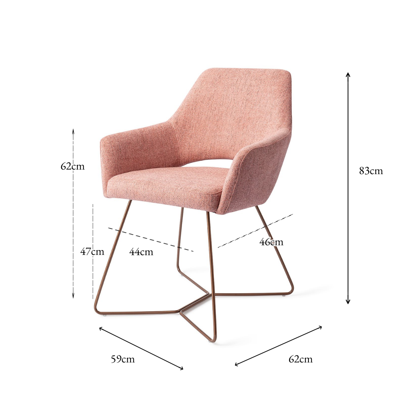 Yanai Dining Chair Pink Punch Beehive Rose