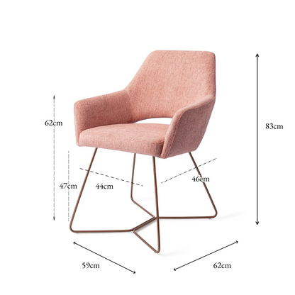 Yanai Dining Chair Pink Punch Beehive Rose